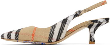 Sneakers og sko Burberry Burberry Birdie Check Slingback Pumps Beige | 8106171, 2