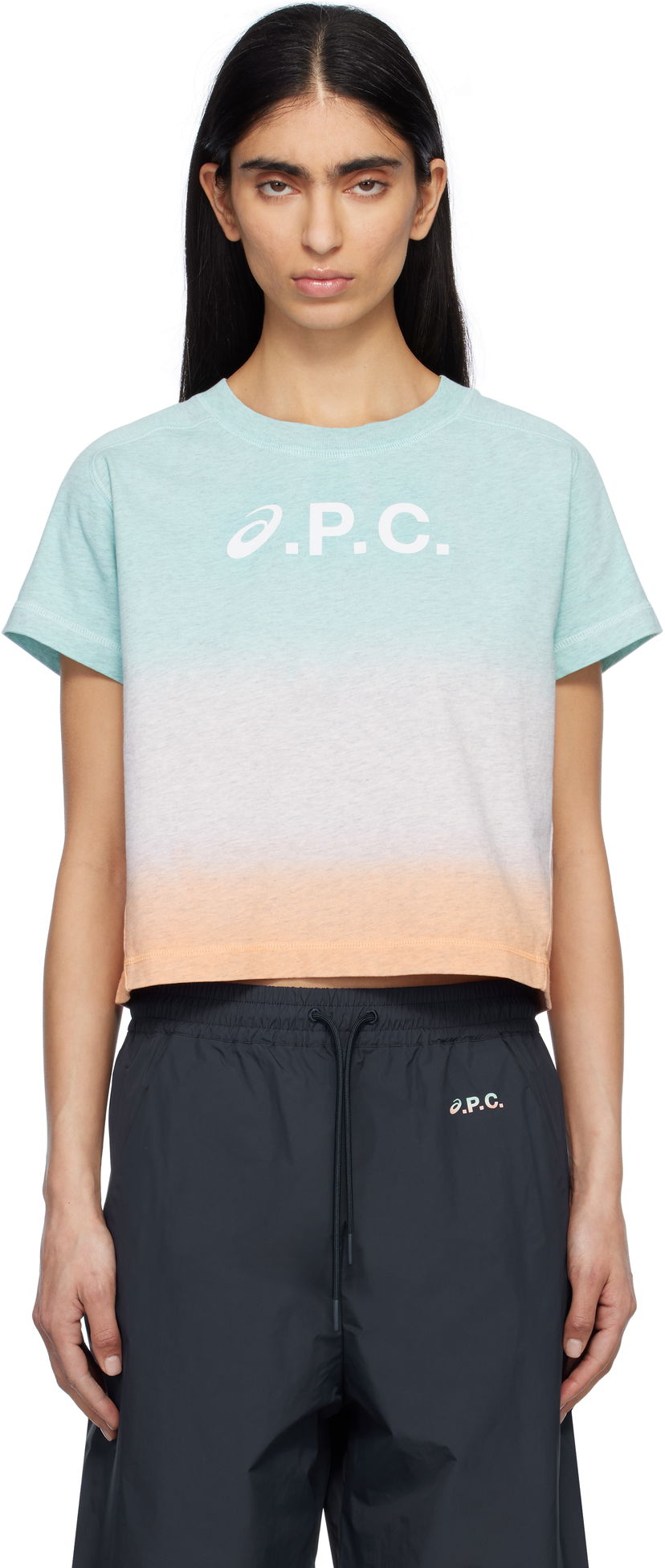 Crop top A.P.C. ASICS Edition Cloud Dip Dye Cropped T-Shirt by A.P.C. Turkis | COEAV-F26482