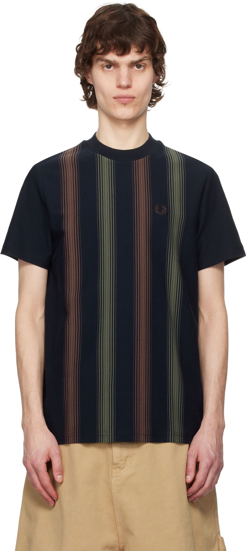 T-shirt Fred Perry Fred Perry Striped T-Shirt Mørkeblå | M8653