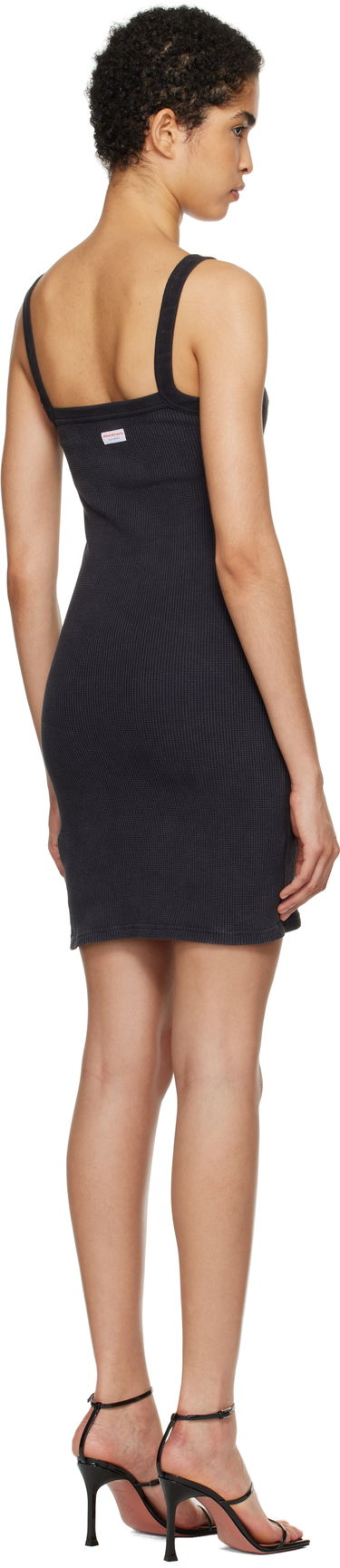 Kjole Alexander Wang Alexander Wang Waffle-Knit Stretch Cotton Mini Dress Sort | 8C4246605W, 2