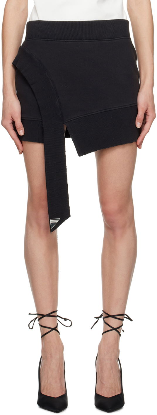 Nederdel The Attico The Attico Hannah Asymmetrical Miniskirt Sort | 231WCS120 JF01B
