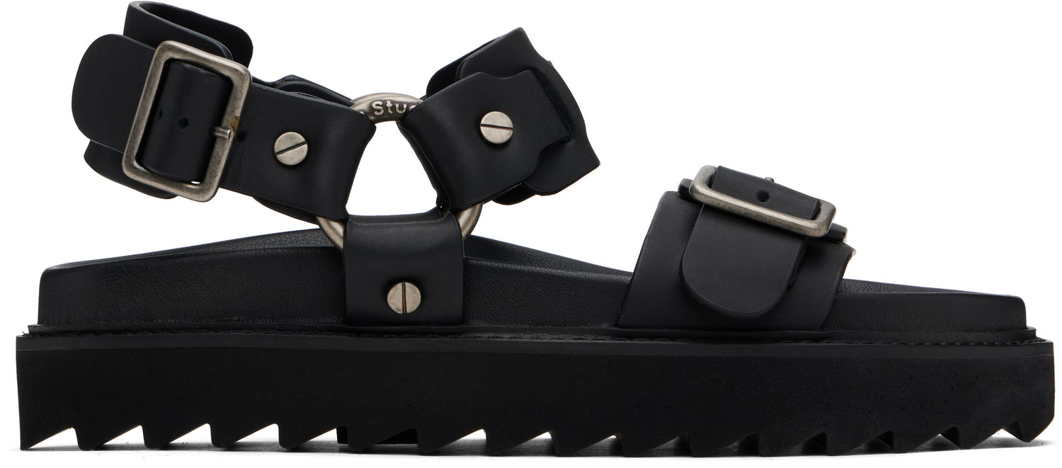 Tilbehør Acne Studios Acne Studios Leather Buckle Sandals Sort | AD0707-, 0