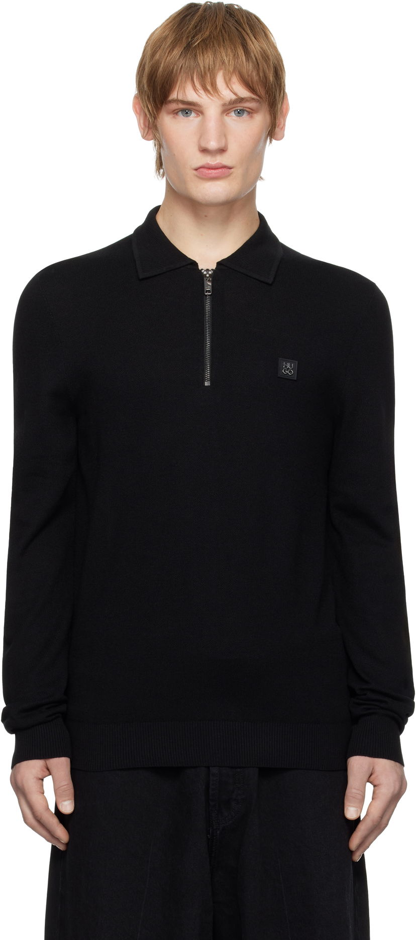 Polo skjorte BOSS Polo Shirt With Stacked Logo Sort | 50533346