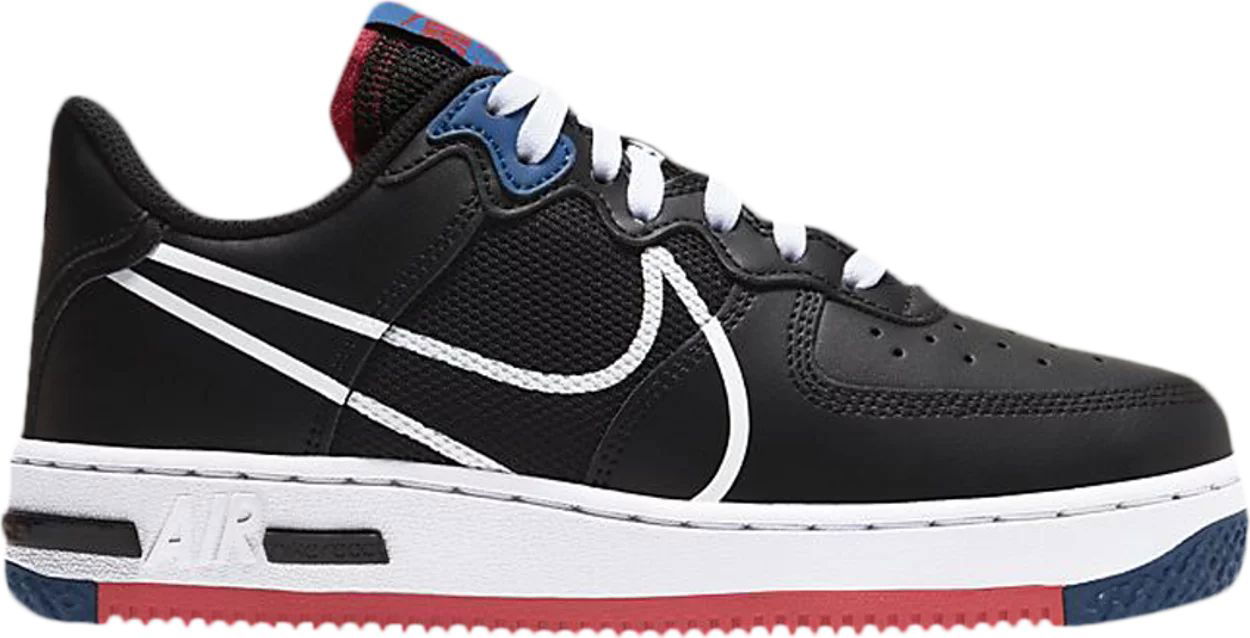 Sneakers og sko Nike Air Force 1 Low React SU "Black Gym Red" GS Sort | CT5117-002, 0