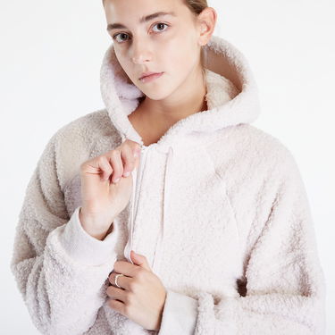 Sweatshirt DKNY DKNY Keep It Real Cozy Long Hoodie Beige | YI2922599-202, 4