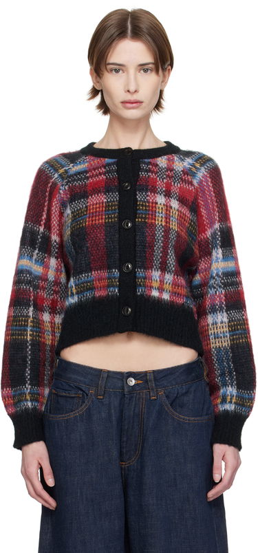 Sweater YMC YMC Foxtail Tartan Cropped Cardigan Flerfarvet | Q8XMI, 0