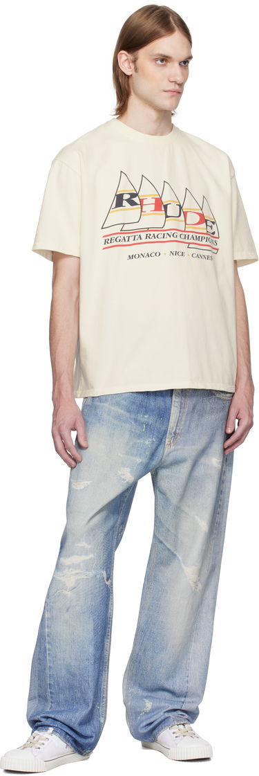 T-shirt Rhude Rhude Regatta Champions Graphic T-Shirt Beige | RHSS25TT04012, 3