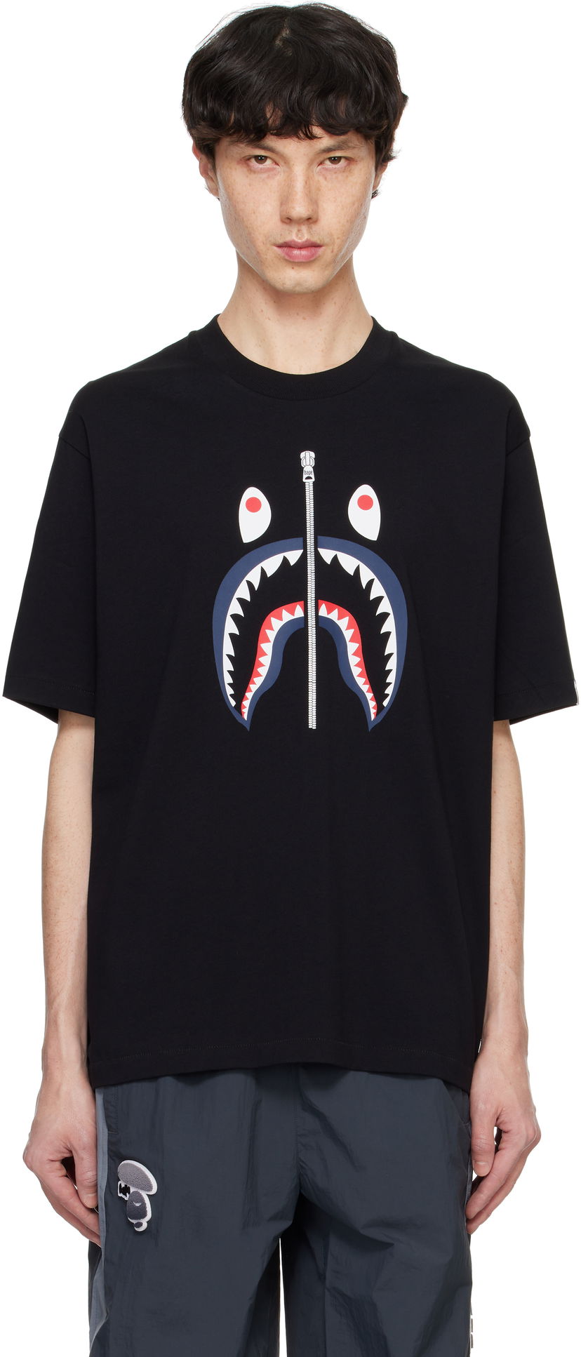 T-shirt BAPE A Bathing Ape Shark Graphic T-Shirt Sort | 001TEK701302M