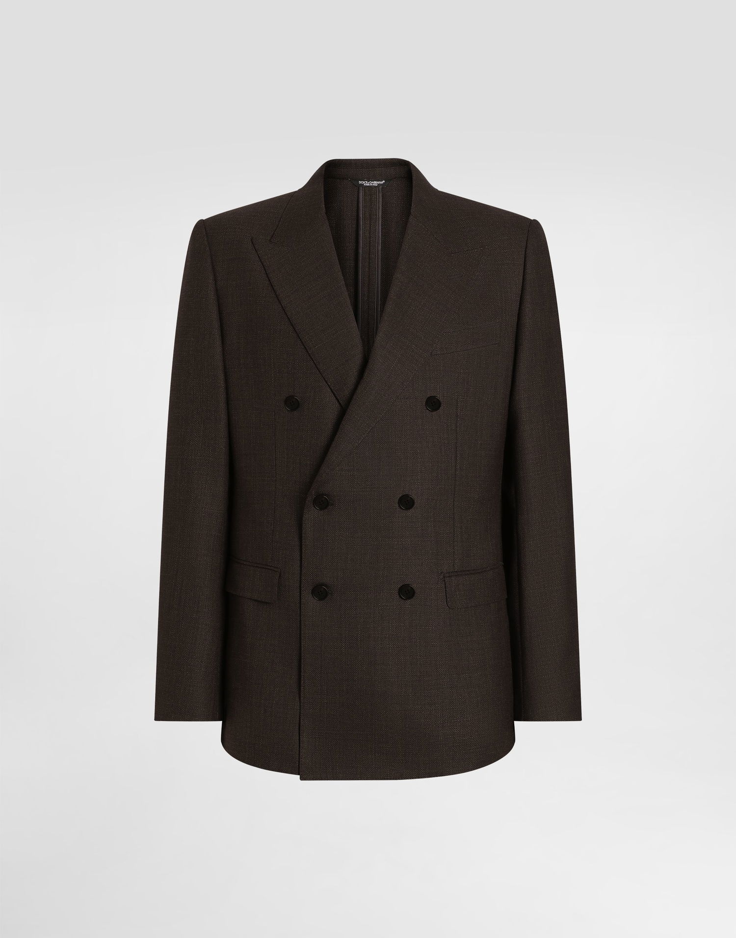 Jakke Dolce & Gabbana Dolce & Gabbana Double-breasted Taormina Wool Jacket Brun | G2NW1TFU25ES8230, 0