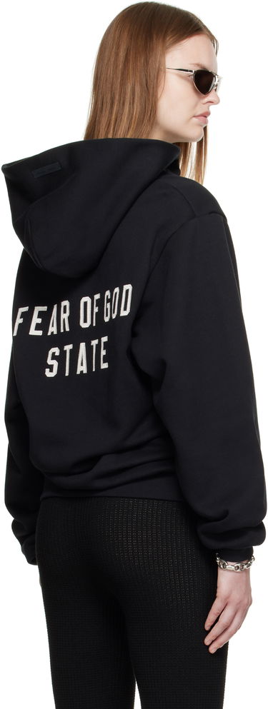 Sweatshirt Fear of God Fear of God ESSENTIALS 90s Fleece Zip-Up Hoodie Sort | 192SP257440FW, 2