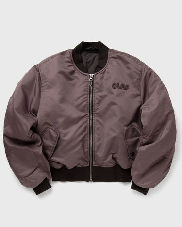 Bomberjakke ØLÅF Olaf Retro Logo Bomber Jacket, Size L Lilla | W200504-DK-BROWN, 2