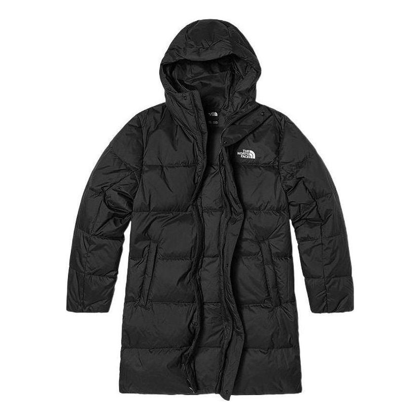 Puffer jakke The North Face Logo-Print Long Puffer Coat Sort | NF0A7W7K-JK3