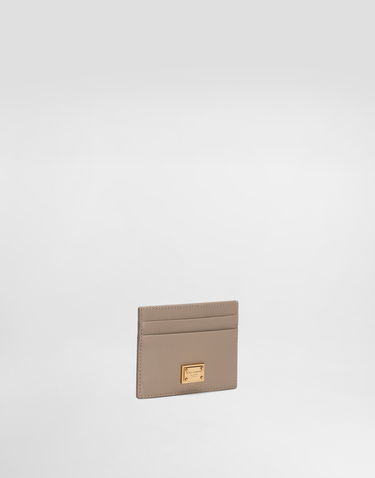 Tegnebog Dolce & Gabbana Dolce & Gabbana Plongé Calfskin Card Holder Beige | BI0330A9S258I399, 1