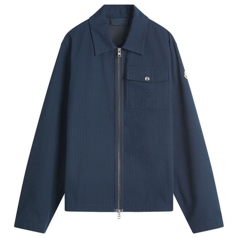 Vindjakke Moncler Seersucker Shirt X-Small Mørkeblå | 2F000-23-598JC-780