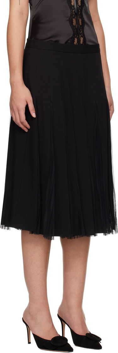 Nederdel GUIZIO Guizio Gibson Chiffon Pleated Midi Skirt Sort | H24305W115, 1
