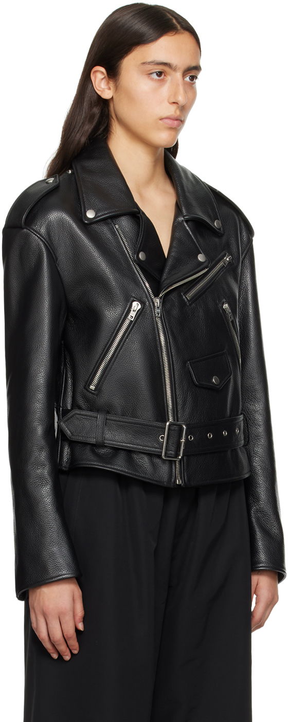 Bomberjakke We11done We11done Women's Leather Biker Jacket Sort | WD-R53-23-130-W-BK, 1