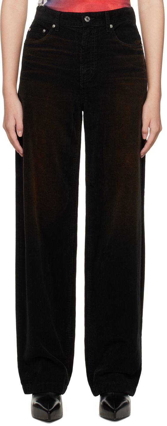 Jeans We11done Washed Wide-Leg Trousers Sort | WD-DP3-22-392-W-BK, 0