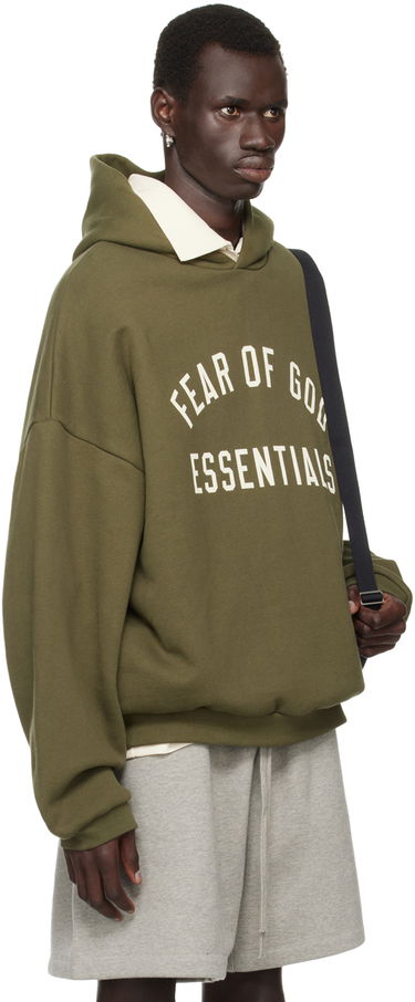 Sweatshirt Fear of God Essentials Logo Printed Hoodie Grøn | 192BT246255F, 1