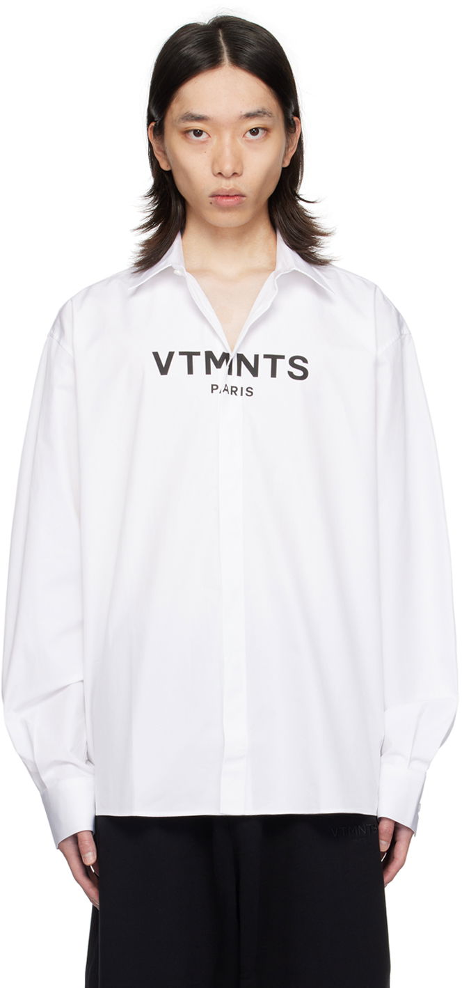 Skjorte VETEMENTS Graphic Print Shirt Hvid | VL22SH300W