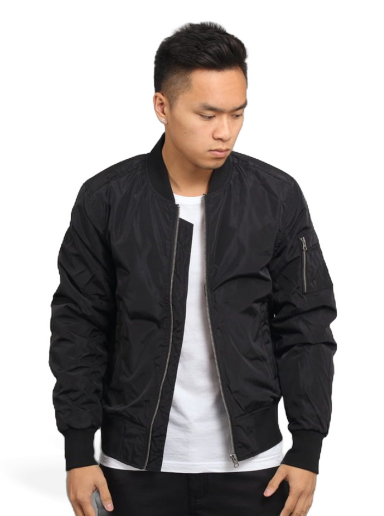 Bomberjakke Urban Classics 2-Tone Bomber Jacket Sort | TB1446-Black