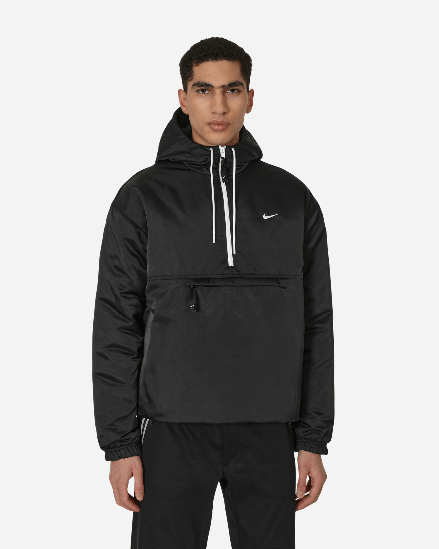 Vindjakke Nike Solo Swoosh Satin Anorak Jacket Sort | DR0839-010, 1