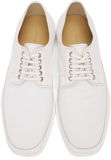 Tøj LEMAIRE LEMAIRE Canvas Derbys Hvid | M 221 FO312 LF458, 4