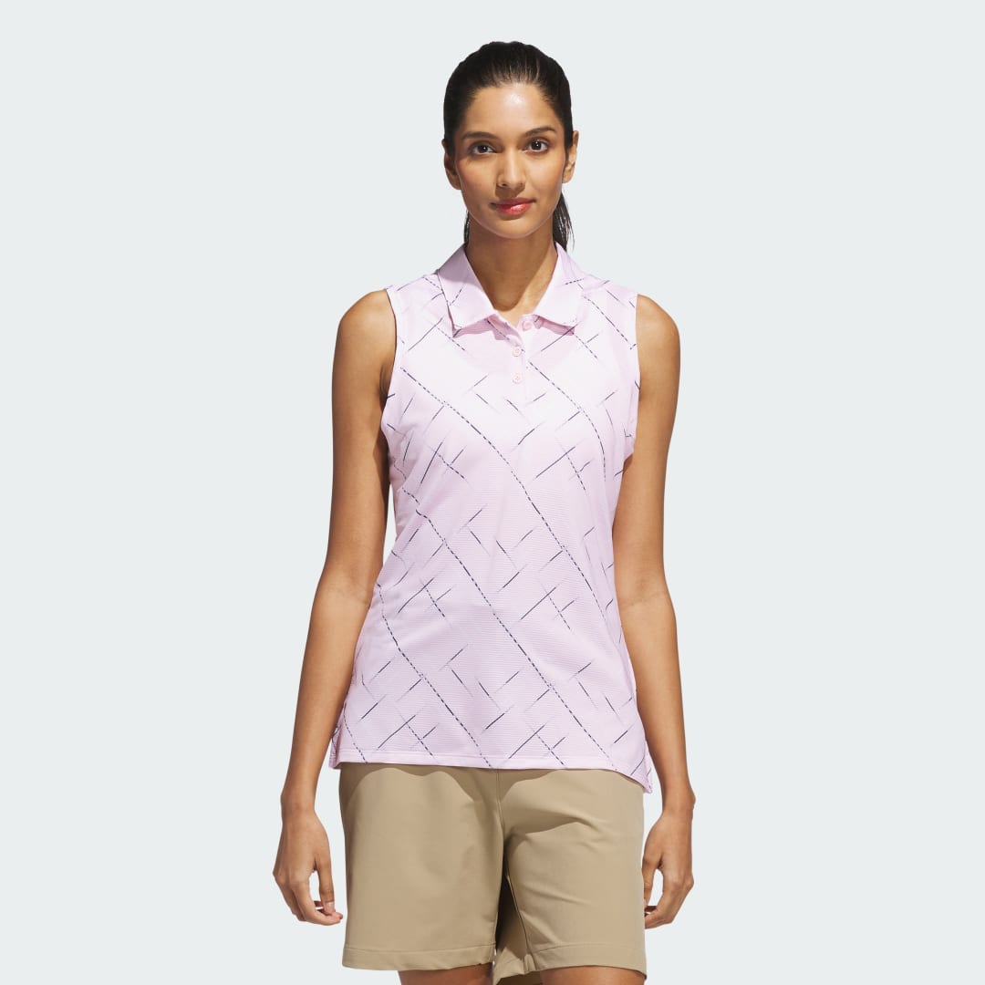 Polo skjorte adidas Performance Ultimate365 Printed Sleeveless Polo Shirt Lyserød | JM1979, 0