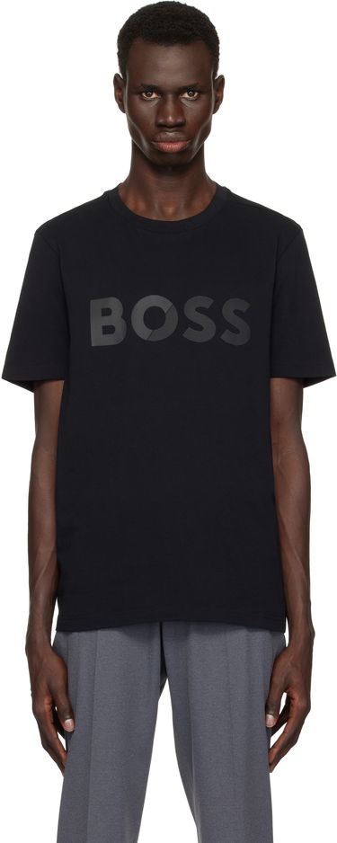 T-shirt BOSS Cotton-Jersey Large Logo T-Shirt Sort | 50530990, 0