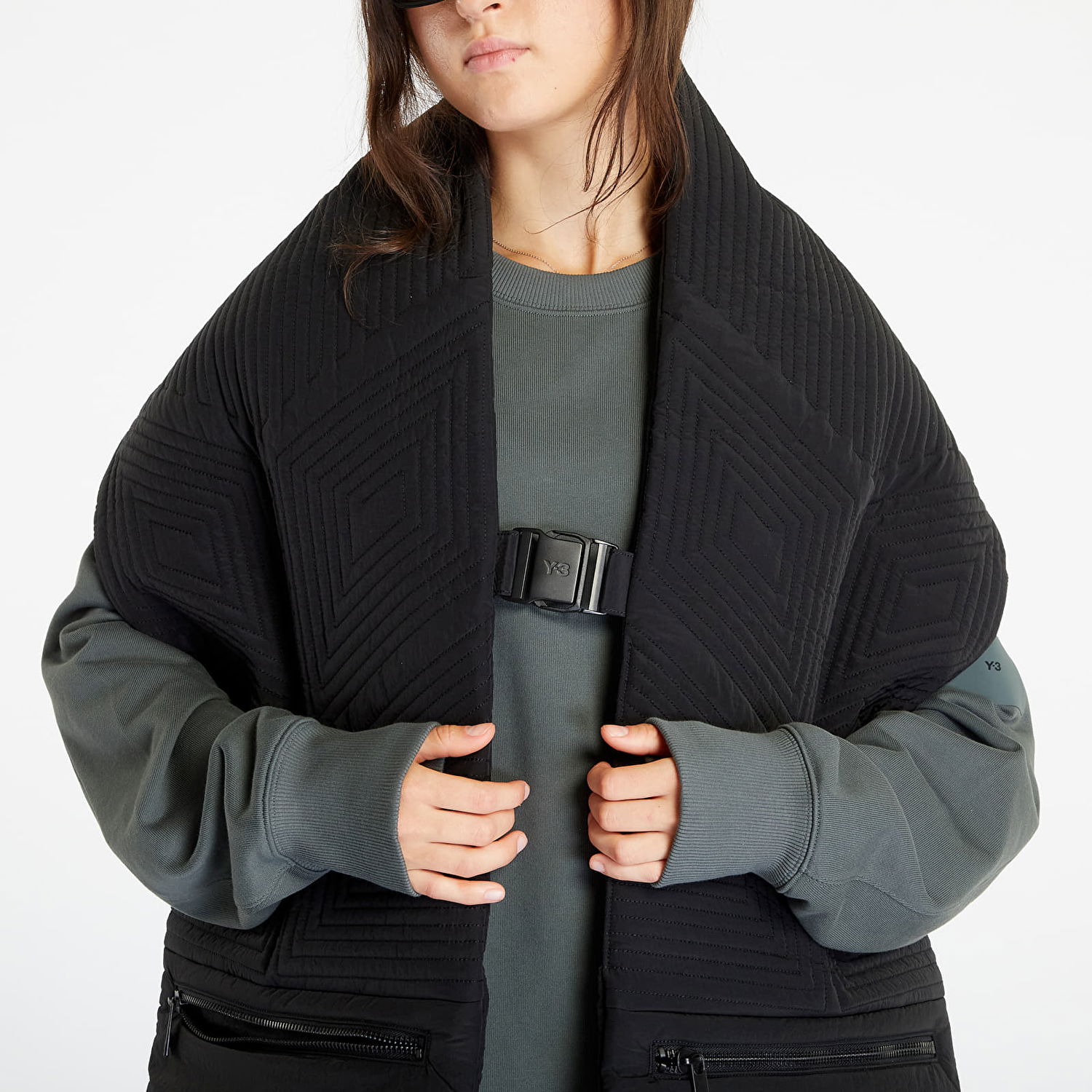 Tørklæde Y-3 Quilted Scarf Black Sort | IP7161, 1