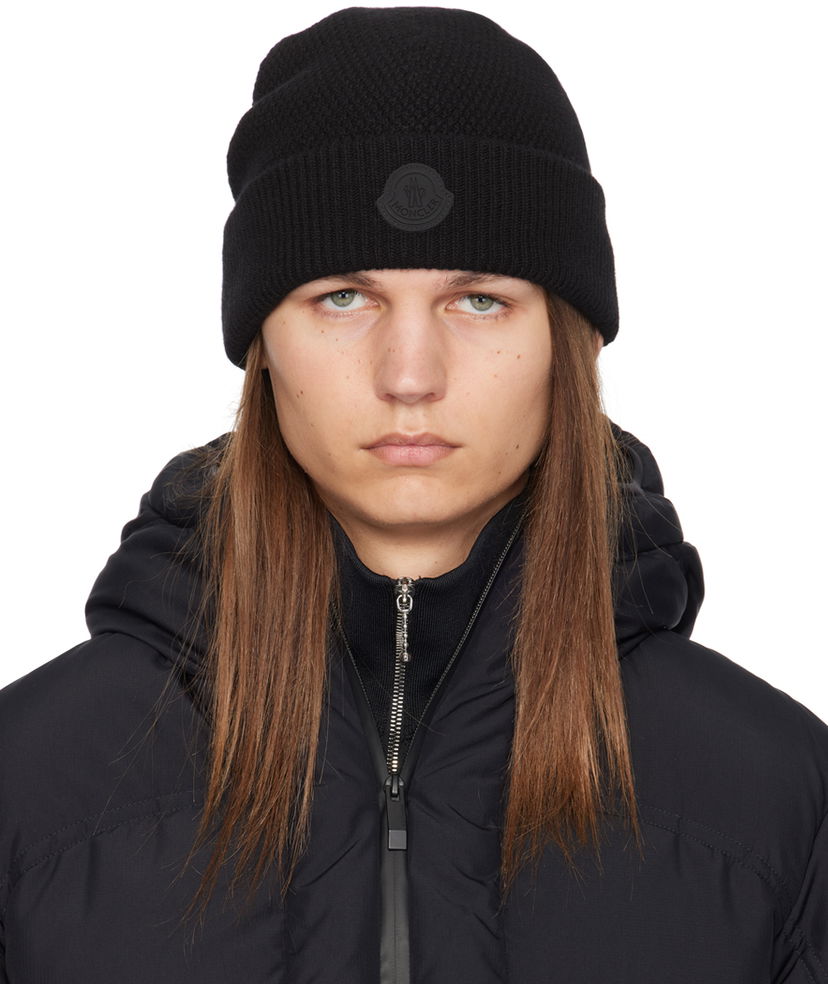 Beanie Moncler Black MB Wool Beanie Sort | J20913B00038M1242
