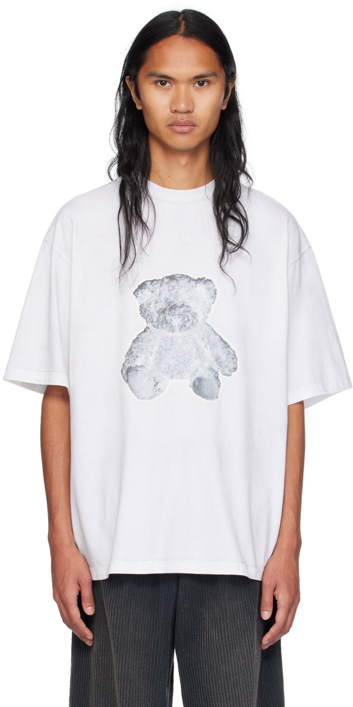 T-shirt We11done We11done Necklace Teddy Graphic T-Shirt Hvid | WD-TT9-20-117-U-WH