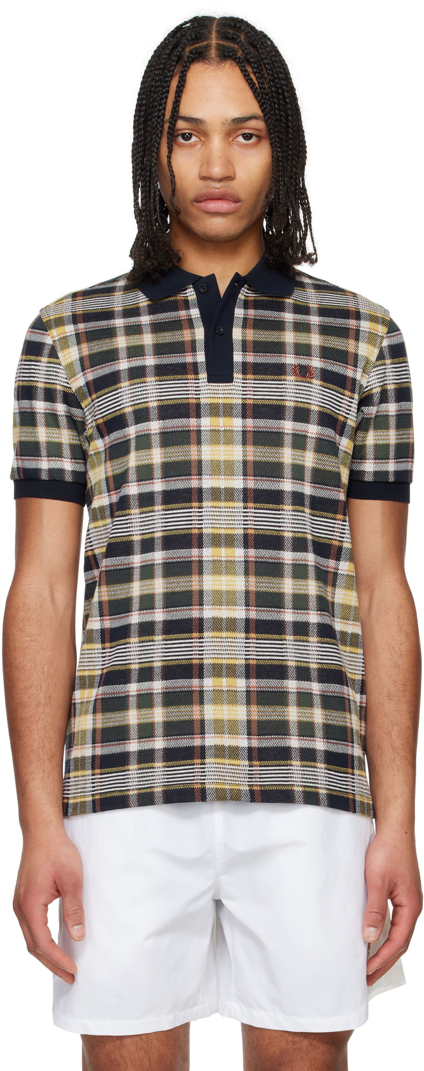 Polo skjorte Fred Perry Fred Perry Madras Check Polo Shirt Flerfarvet | M9865