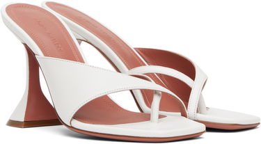 Skopleje Amina Muaddi Amina Muaddi Shiona Slipper Heeled Sandals Hvid | SHIONA SLIPPER, 3