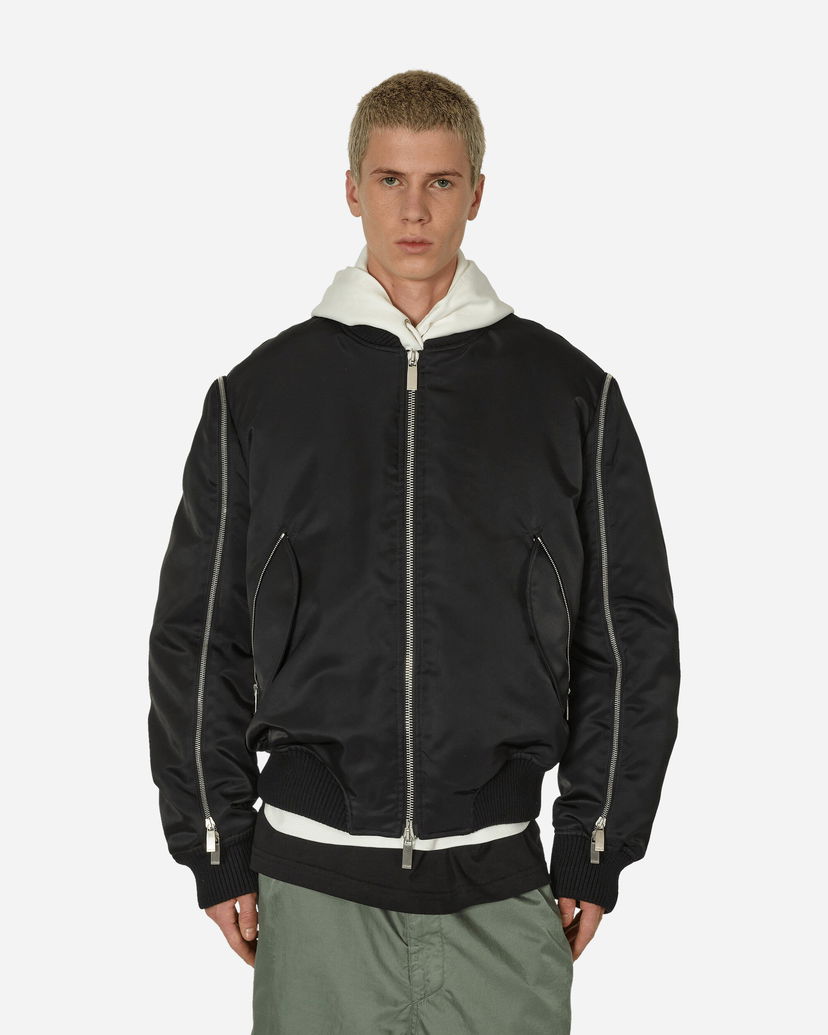 Bomberjakke Off-White Arrow Embroidered Zip Bomber Jacket Black Sort | OMEH052F23FAB001 1010