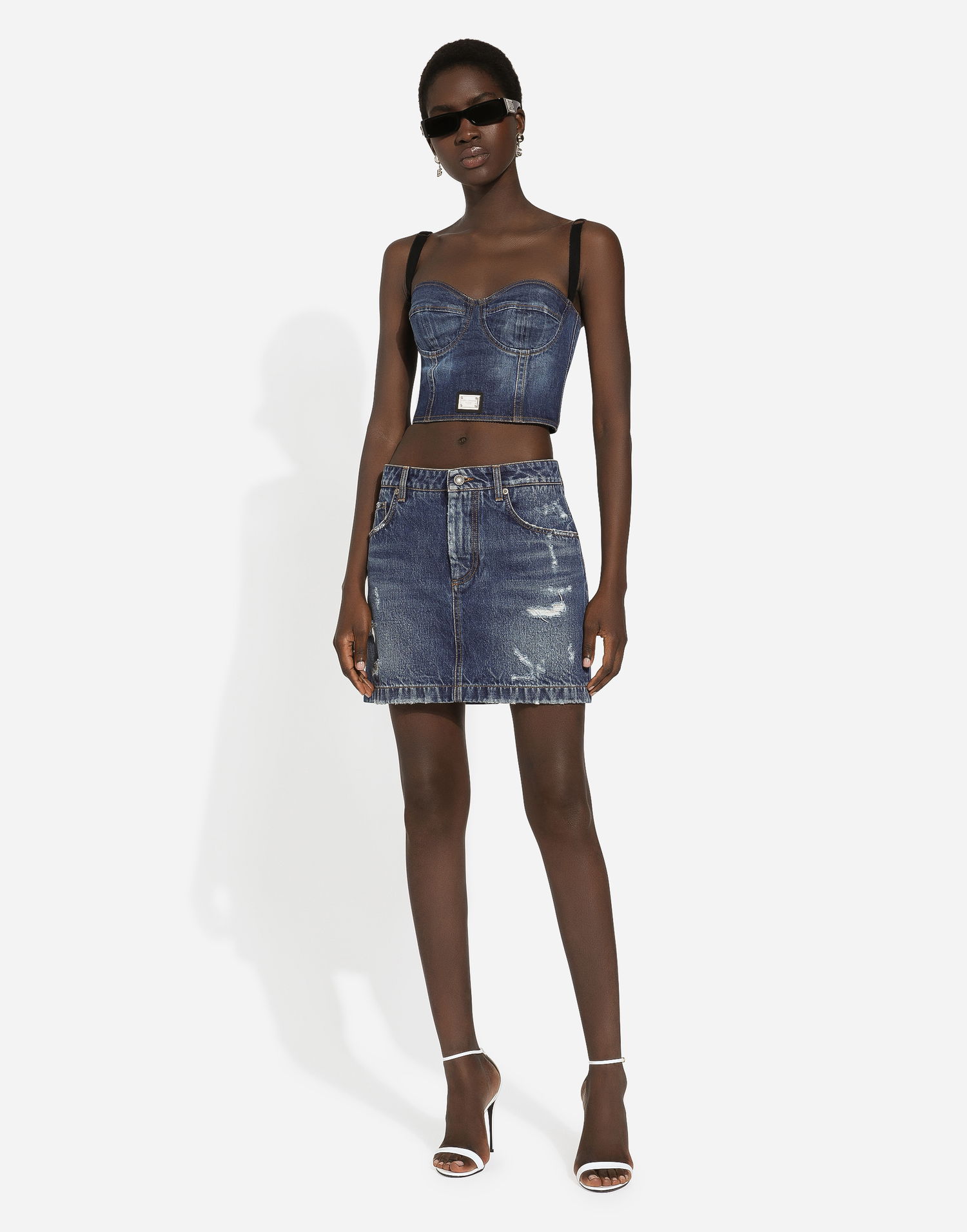 Nederdel Dolce & Gabbana Ripped Denim Mini Skirt Blå | F4CPKDG8KR1S9001, 1