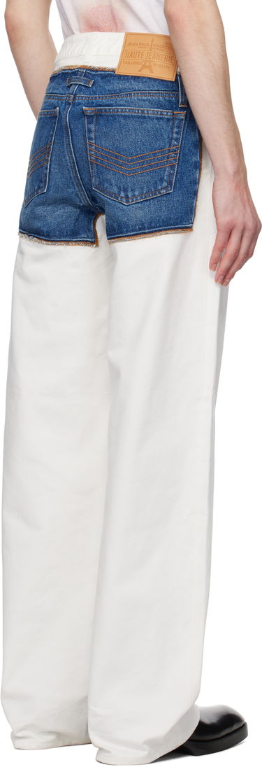 Jeans Jean Paul Gaultier Jean Paul Gaultier 'The Petit Grand' Two-Tone Wide-Leg Jeans Blå | 25/33-F-JE166-D018-0357, 2