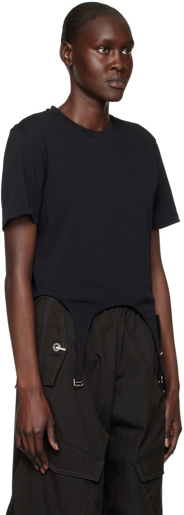 Crop top Dion Lee Garter Slim T-Shirt Sort | C3098R23, 1