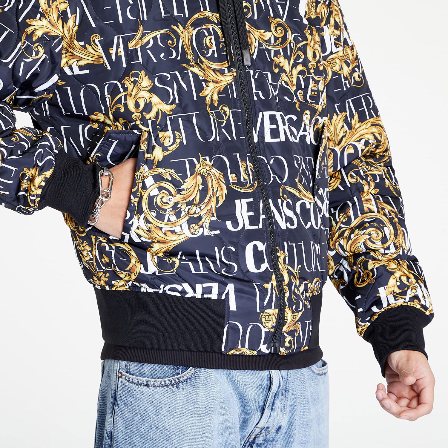 Jakke Versace Revers Logo Jacket Flerfarvet | 73GAS4D0CQS43G89, 1