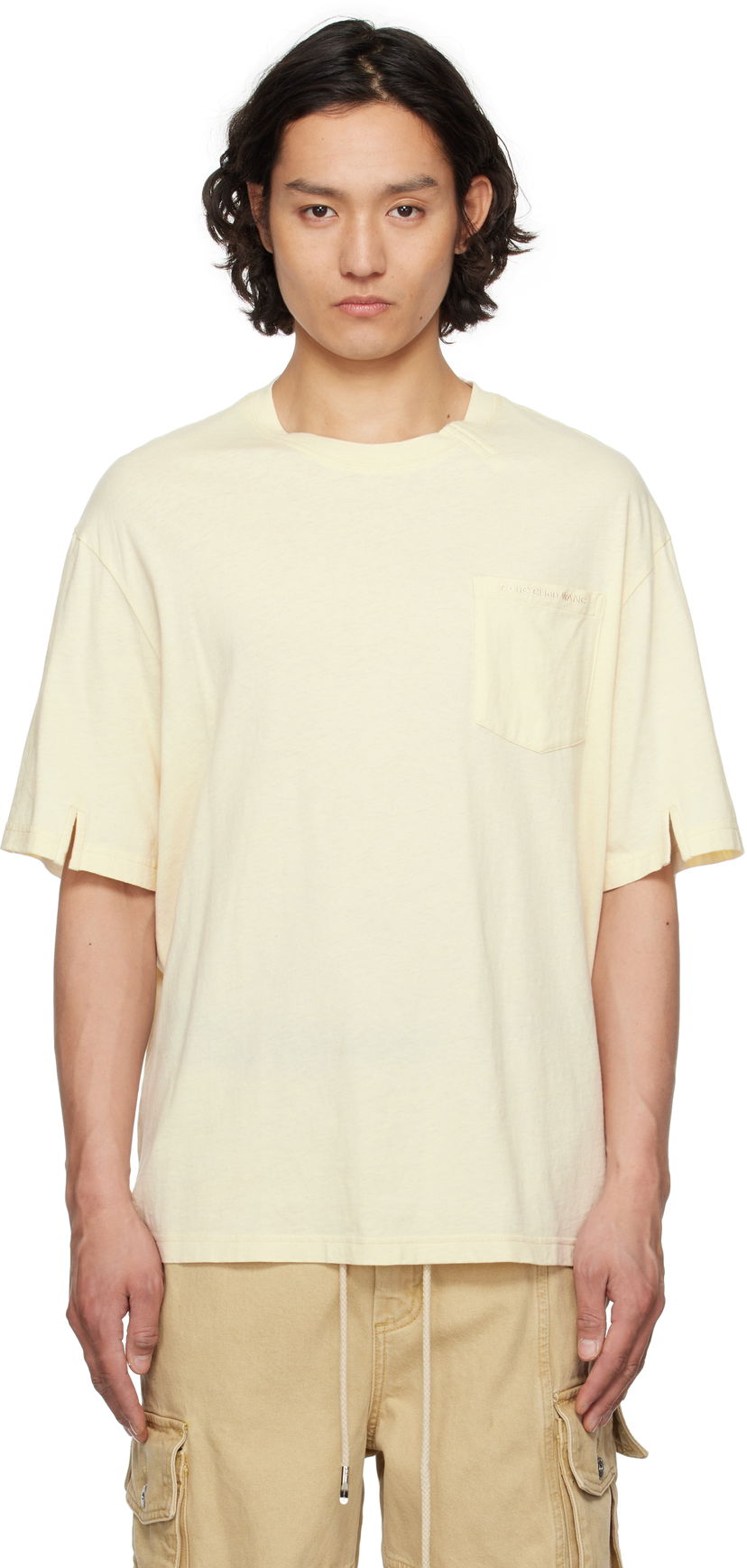 T-shirt Feng Chen Wang Feng Chen Wang Deconstructed T-Shirt Gul | FUS19TS10