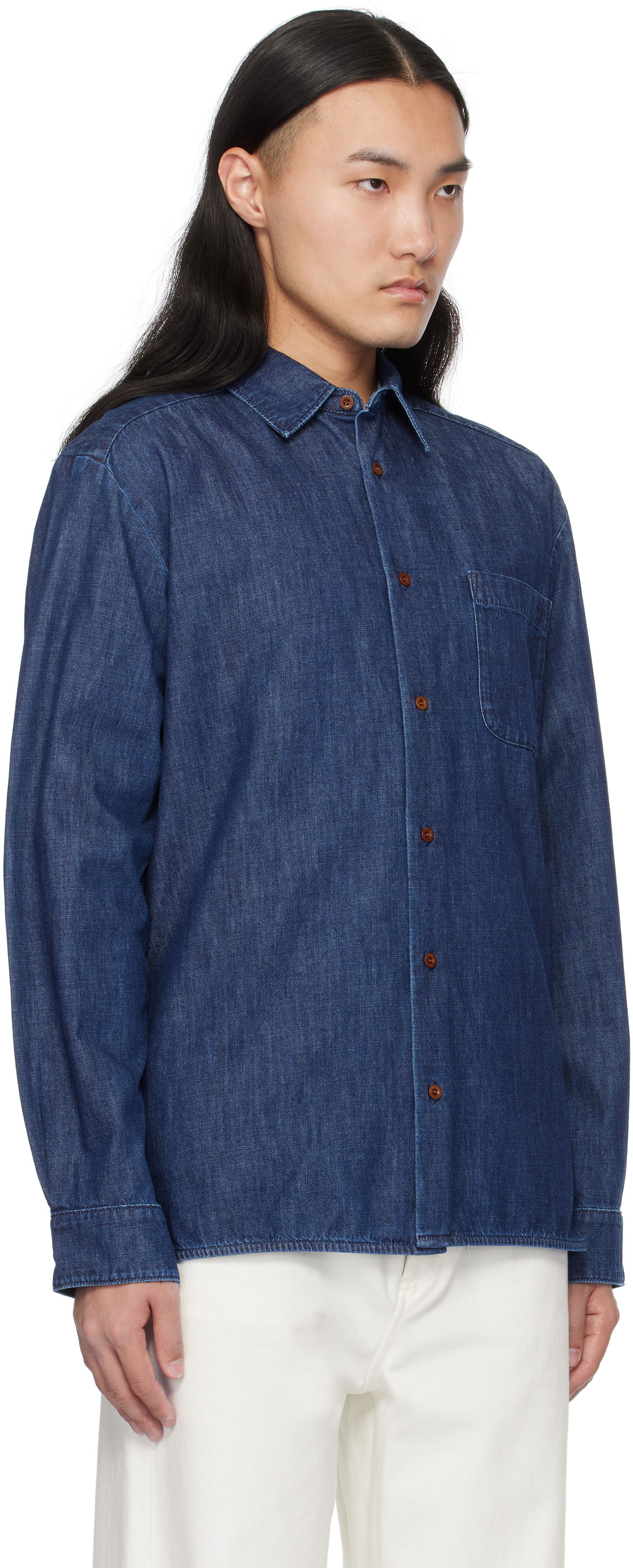 Skjorte A.P.C. Denim Shirt Blå | COGXF-H12553, 1