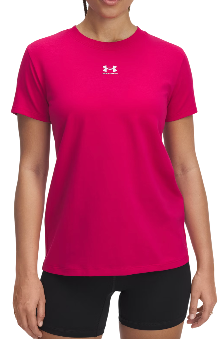 T-shirt Under Armour Under Armour Rival Core Short Sleeve T-Shirt Lyserød | 1383648-681