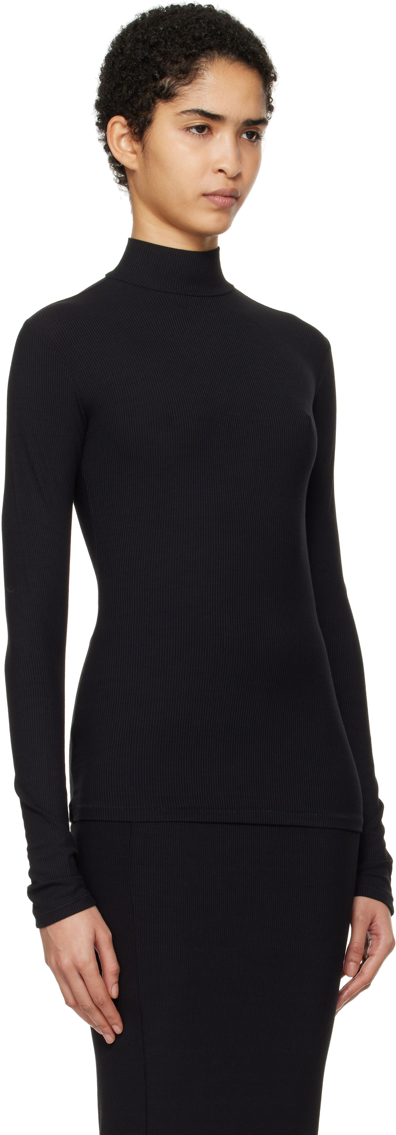 Sweater SKIMS SKIMS Soft Lounge Mock Neck Long Sleeve Top Sort | LS-LST-6329W, 1