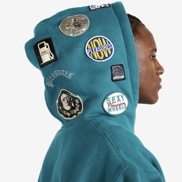 Sweatshirt Pleasures Worms Hoodie Turkis | P23F022-GREEN, 3