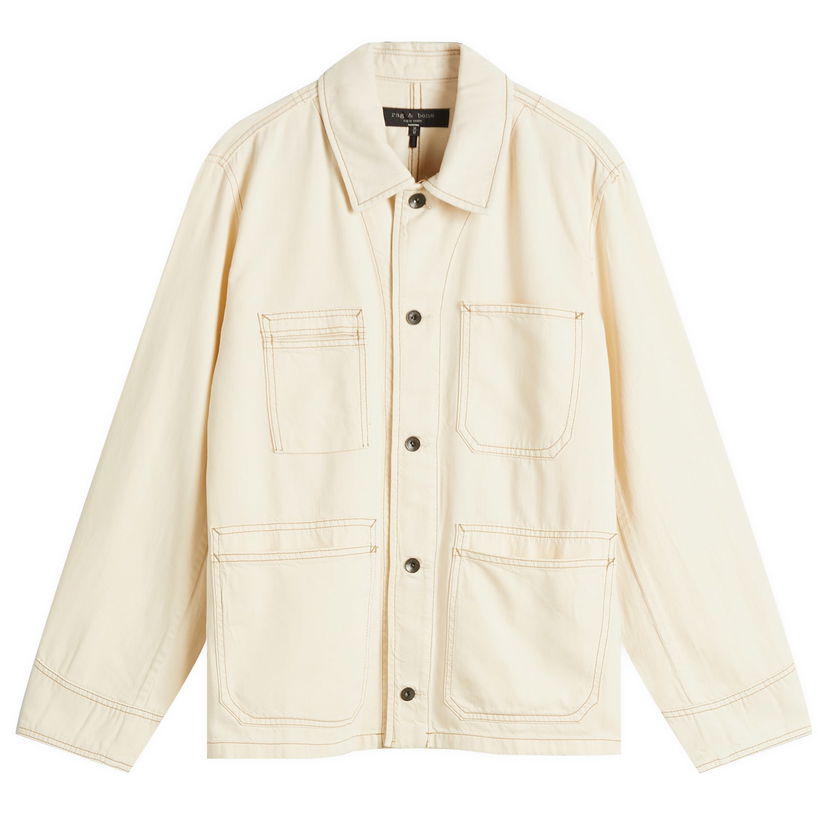 Jakke rag & bone Rag & Bone Graham Denim Chore Jacket, Size Large Beige | MED25S4002FWEC-ECU