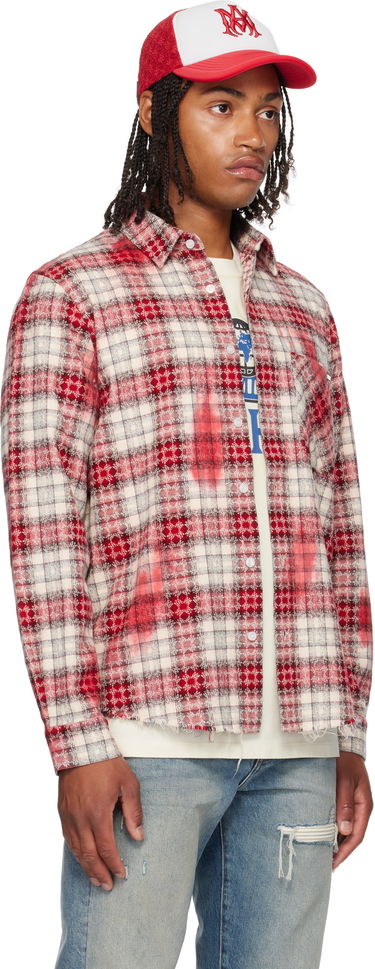 Skjorte AMIRI MA Quad Bleach Distressed Plaid Flannel Shirt Flerfarvet | AMSTFL1014, 1