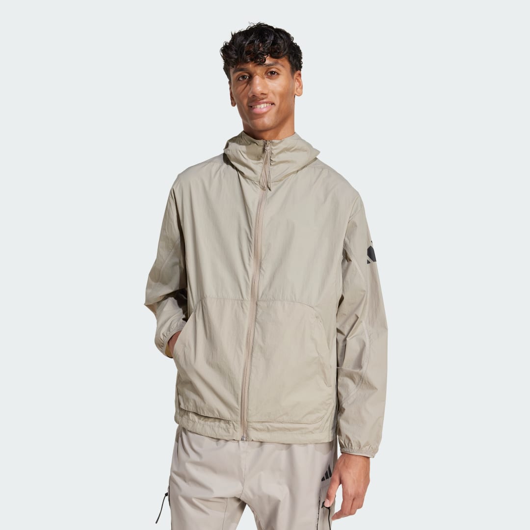 Vindjakke adidas Performance City Escape Hooded Windbreaker Beige | JF3293, 0