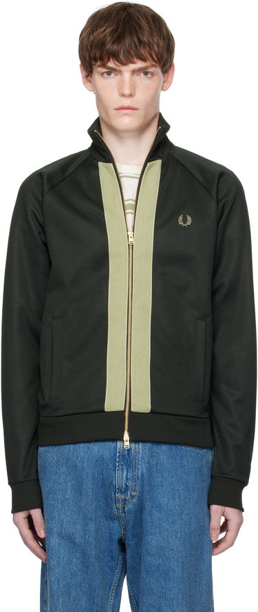 Jakke Fred Perry Fred Perry Chenille Tape Track Jacket Grøn | J9051, 0