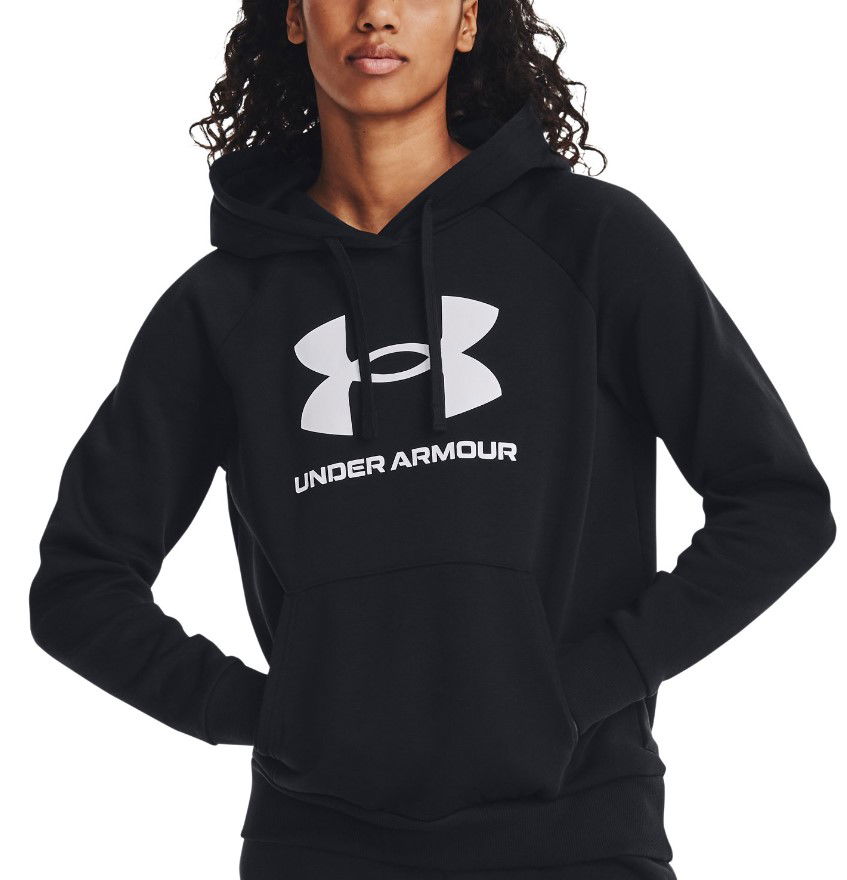 Sweatshirt Under Armour Rival Fleece Big Logo Hoodie Sort | 1379501-001, 0