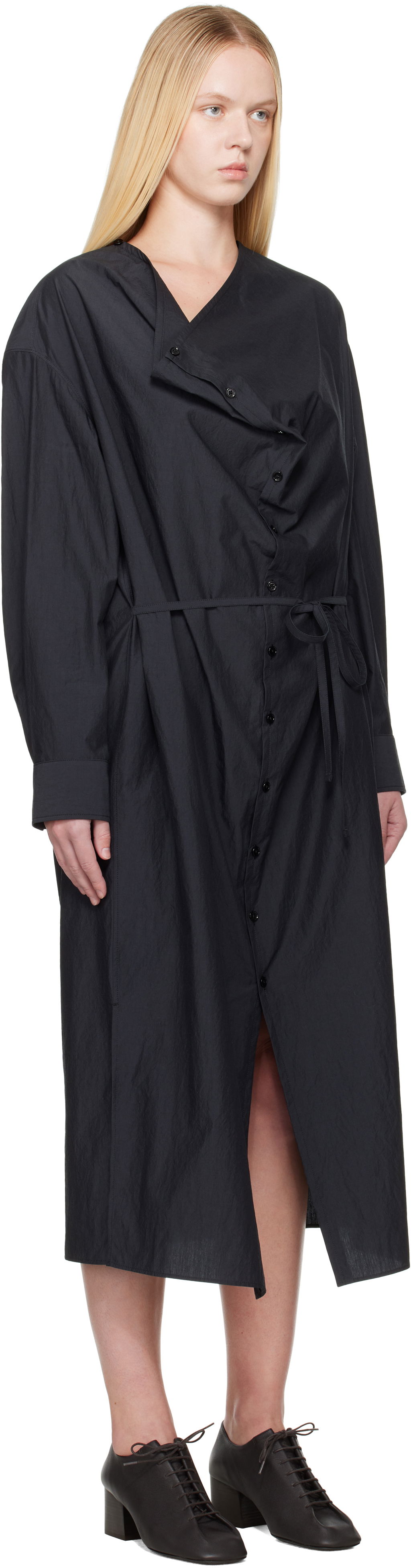 Kjole LEMAIRE Lemaire Soft Collar Midi Dress Sort | DR1099 LF1399, 1