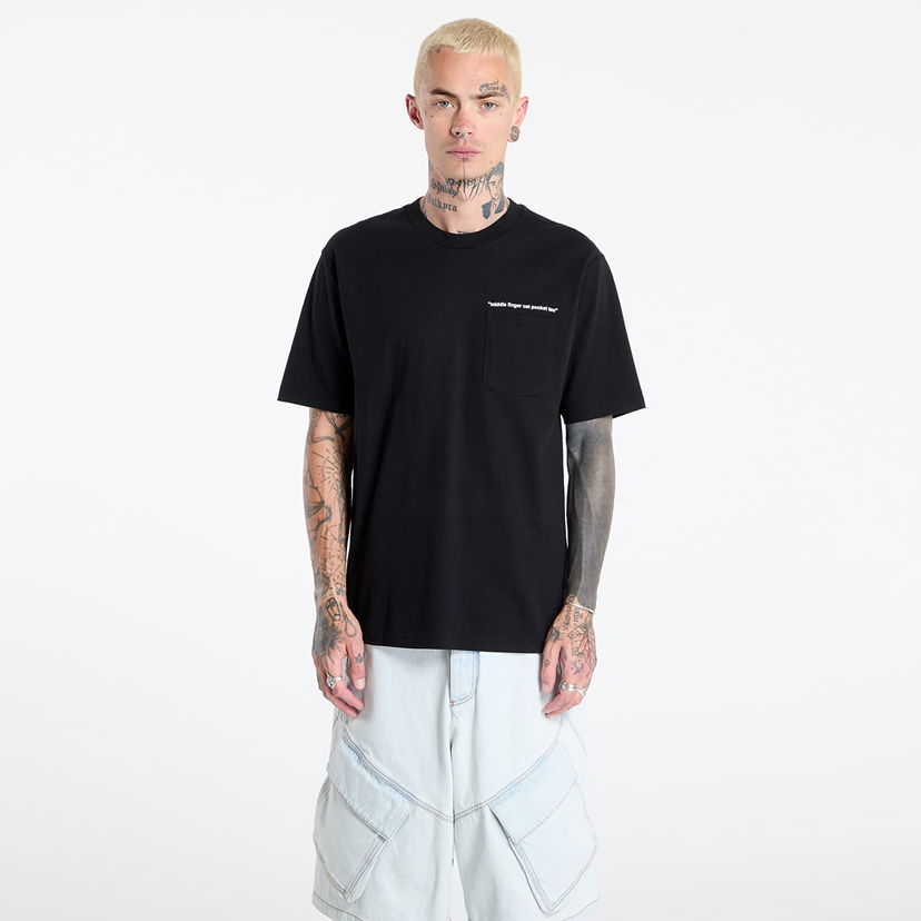 T-shirt RIPNDIP RIPNDIP Middle Finger Cat Pocket T-Shirt Sort | RNDSUM25139